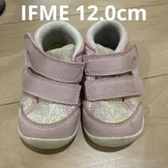 IFME 12.0cm 花柄ピンクスニーカー