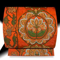 【未使用】美品正絹【極上逸品】華文唐花模様【名古屋帯】お仕立て上がり