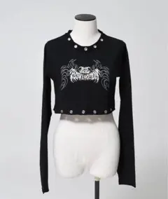 【REFLEM】eyelet cropped long sleeve
