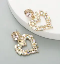 ピアス ハート ホワイト ♡ S925シルバーニードル 韓国 アイドル