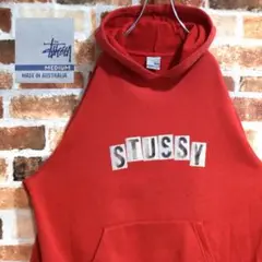 《ステューシー》オールドタグ ビッグロゴ レッド Mサイズ パーカー