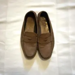 Clarks ドライビングシューズ ヌバック ブラウン 43 コインローファー