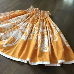 pesca様ご専用　プルメリア　パウスカート　オレンジ　74センチ