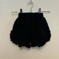 韓国子供服　ノーブランド　ネイビー　コットンレース　ショートパンツ　90