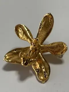 金メッキ 蘭の花のブローチ