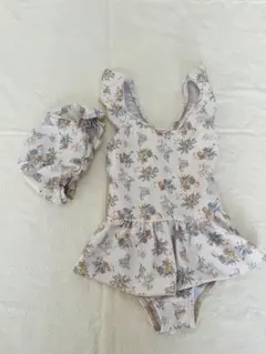 花柄フリル付きベビー水着 90サイズ