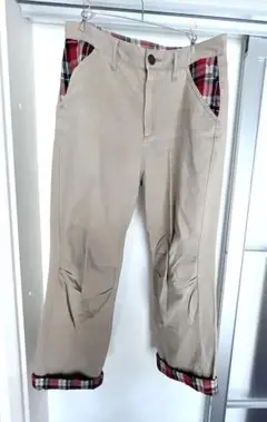 ベージュ チノパン チェック 赤 ベージュ パンツ