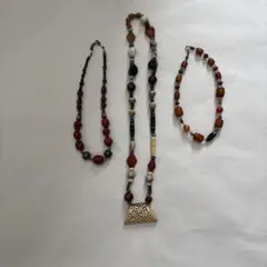 エスニック風ネックレス3本セット