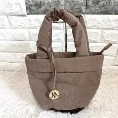 美品【エムズグレイシー 】M'S GRACY トートバッグ 刺繍 ブラウン