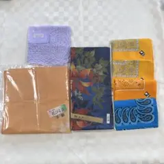 新品未使用 大判ハンカチ7セット（紫・オレンジ・青・黄色）