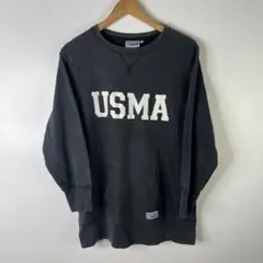 USMA スウェット トレーナー フェードブラック L相当 古着