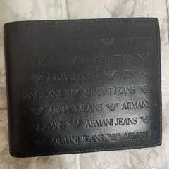Armani Jeans アルマーニブラック 二つ折り財布　お値下げ可能です
