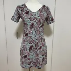 住商オットー ペイズリー柄 Vネック Tシャツ Lサイズ
