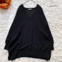 ADORE(アドーア)コットンカシミヤVネックPO ドロップショルダー 切り替え