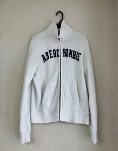 ホワイト アバクロ Abercrombie & Fitch ジップアップ M