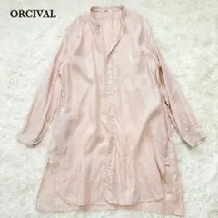 ORCIVAL シャツワンピース リネン100 ピンク L〜XL相当