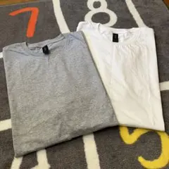 USA企画 ギルダン ソフトスタイル Tシャツ 2枚セット グレー 白 XL