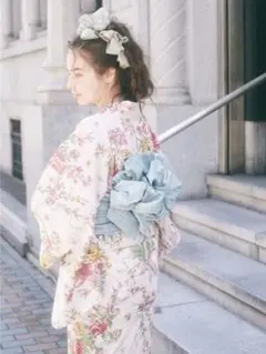 ❤️即完売商品❤️【メゾンドフルール 】パリブーケ柄浴衣《ライトピンク》