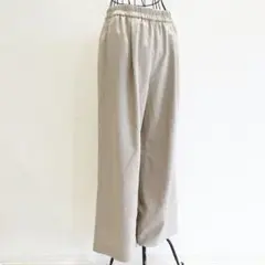 リフレクト ワイドパンツ M ベージュ ウエストゴム シンプル ベーシック 無地