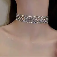 キラキラ ビジュー クロス ネックレス パーティー 韓国 ドレス 社交ダンス