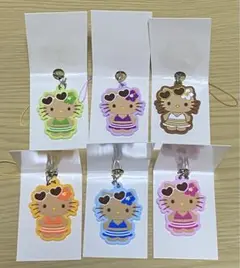 日焼けキティ　ラバーストラップ　コンプセット①