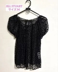 ジルスチュアート　ドット柄シースルー半袖シャツ