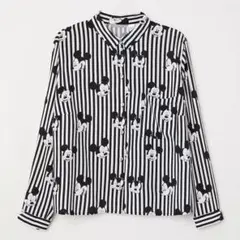 H&M エイチアンドエム ストライプ ミッキー マウス 長袖 シャツ ブラウス