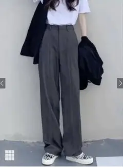 GRL センタープレスストレートパンツ[ai07] チャコール