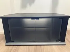 テレビボードテレビ台すりガラス2段 黒 グレー棚 DVD棚ケース
