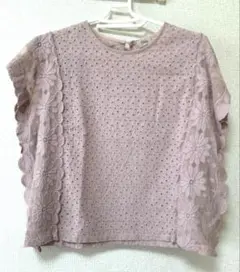 【Flowepr レースのキャミソールブラウス】くすみピンク【美品】
