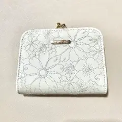 がま口財布 黄緑 花柄 小さいバッグにおすすめ！