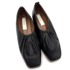 ✨美品✨Louren ローレン フラットシューズ ギャザー ブラック 22.5