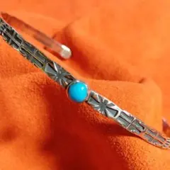 インディアンジュエリー ハンドメイド製 ターコイズ シルバー バングル トルコ石