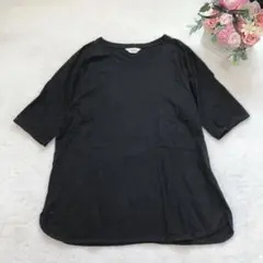 フラマン 半袖Ｔシャツ レディース トップス カットソー シンプル ゆったり 黒