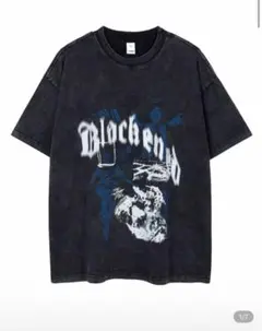 Blockend グラフィックTシャツ ダークグレー
