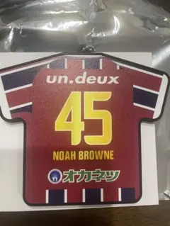 ファジアーノ岡山　45 ブラウンノア賢信　3rdユニフォーム型ラバーキーホルダー