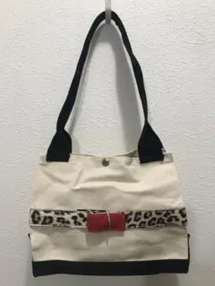 passion ナチュラル×ブラック 豹柄ベルト ピクニックminiトートバッグ