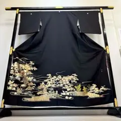 黒留袖 淨雲 作家物 松 楓 菊 杜若 屋敷 五つ紋 フォーマル NK-1080