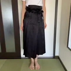 COMME de GARSON 巻きスカート プリーツ 光沢 トリアセテート