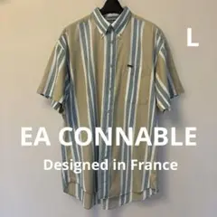 EA CONNABLE 半袖ボタンダウンシャツ グリーン・ベージュ・白