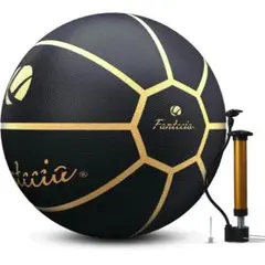 FANTECIA 公式サイズ 7 ゴム製バスケットボール ポンプ付き