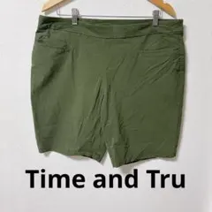 Time and Tru 【XXL】 グリーン ショートパンツ ストレッチ