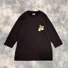 【トムアンドジェリー】七分袖 プリントTシャツ Mサイズ 黒