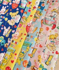 ①スイートラッシュ　レトロアニマル 総柄 プリント生地　５枚セット