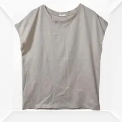 1320☆GUジーユー　フレンチスリーブTシャツ　コットン　M ライトブラウン