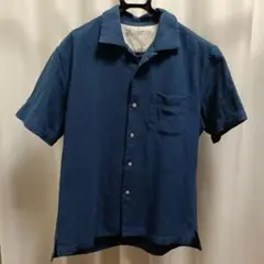 ブルー 半袖シャツ Lサイズ