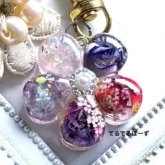 No.176オルゴナイト お花①型　フローライト・ローズクォーツ・水晶
