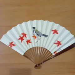 上村淳之鳥と紅葉　扇子　東本願寺