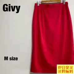 【即日発送】 Givy 膝丈スカート 春夏コーデ M レッド 【1041】