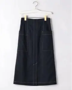 EMMEL REFINES 配色ステッチサイドポケットスカート
